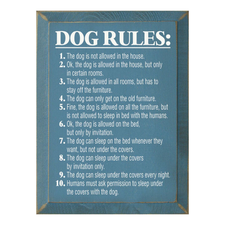 Funny Pet Rules Wood Sign Dog Lover Rustic Farmhouse Wall Hanging Decor