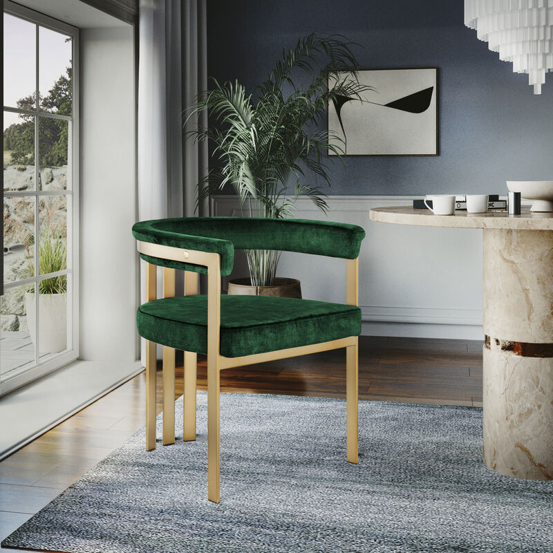 Meridian Furniture Marcello Green Velvet Dining Chair, Set of 2 image number 1