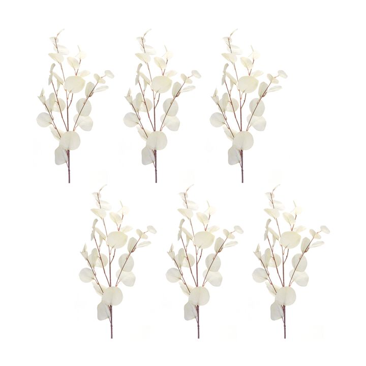 Dollar Eucalyptus Leaf Spray for Elegant Home Décor and Floral Arrangements (Set of 6)