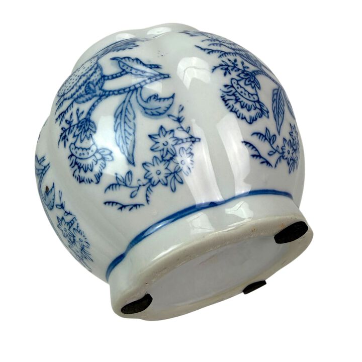 Decorative Jars Set Of 3 Blue White Chinoiserie Porcelain Lidded 675 In