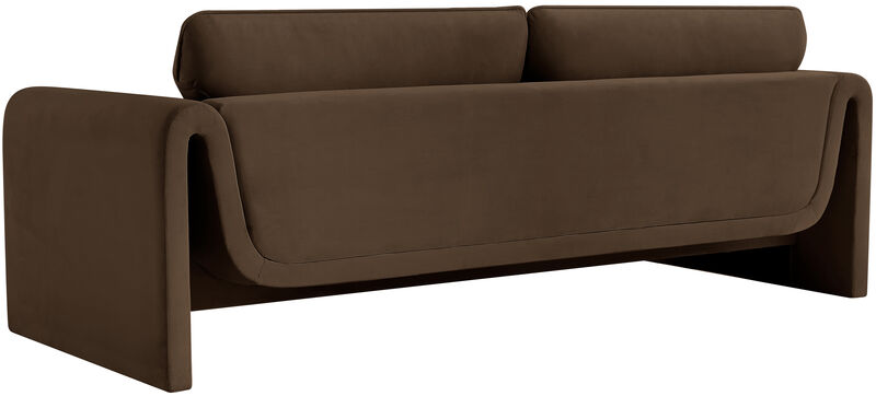 Meridian Furniture Sloan Brown Velvet Fabric Sofa image number 6
