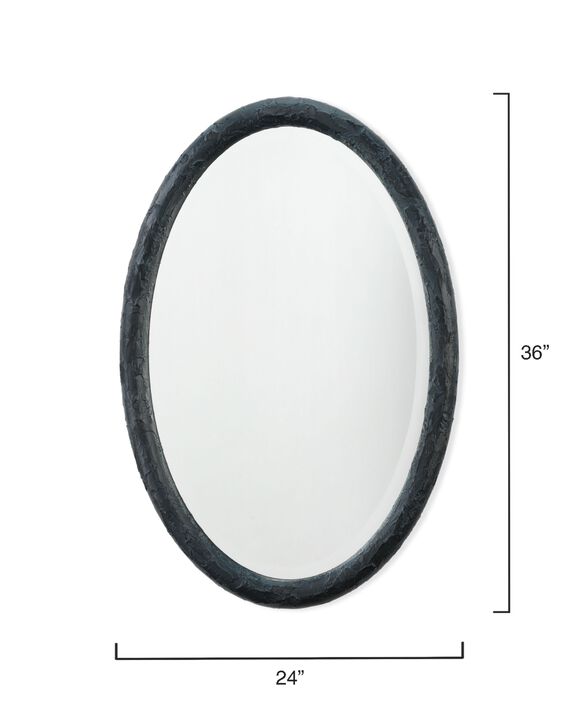 Ovation Oval Mirror, Black