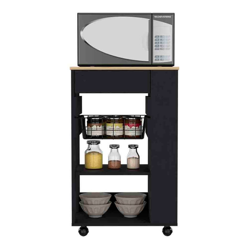 Kitchen Cart Sonex, Kitchen, Black / Light Oak