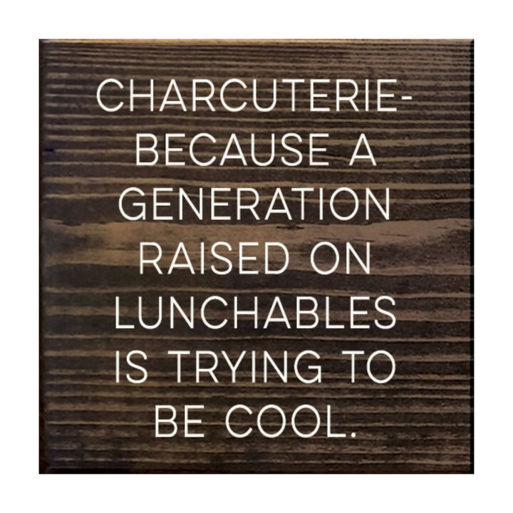 Humorous Charcuterie Wood Wall Sign Funny Kitchen Decor for Food Lovers