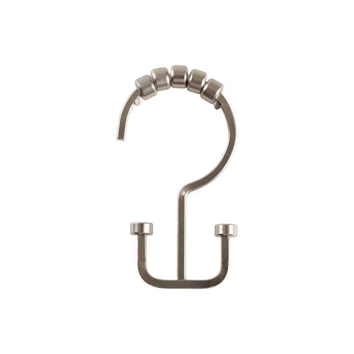 Utopia Alley Rust-Resistant Metal Double Shower Curtain Hooks, Shower Hooks Hangers for Bathroom, Kitchen Utensils, Curtains, Clothing, Towels etc - Set of 12