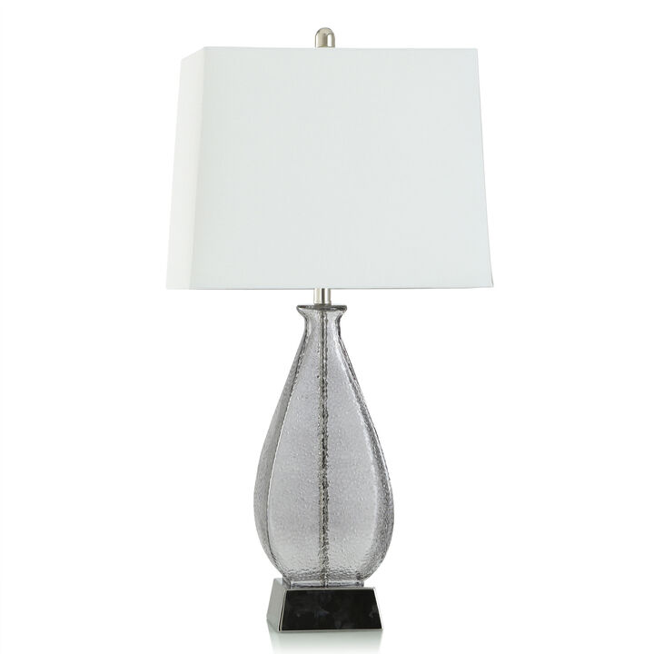 Grey Dimpled Table Lamp