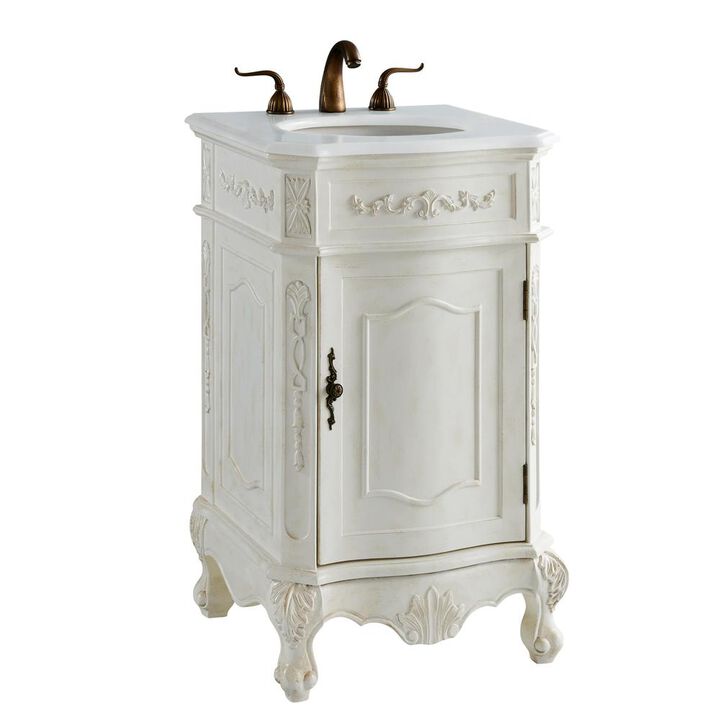 Elegant Kitchen and Bath 21 inch Single Bathroom vanity in Antique White