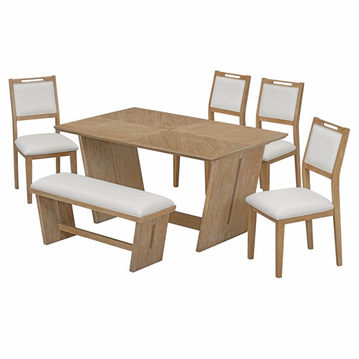 Jazik Vintage Rustic Rectangular Dining Set