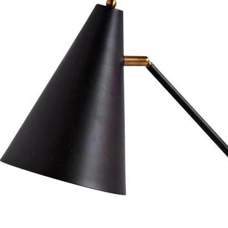 HomeRoots 26" Black Metal Swing Arm With Black Cone Shade image number 2