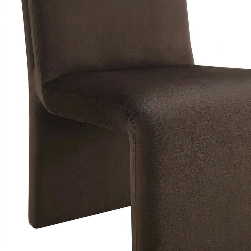 Upholstered Performance Velvet Dining Side Chair, Chocolate image number 6