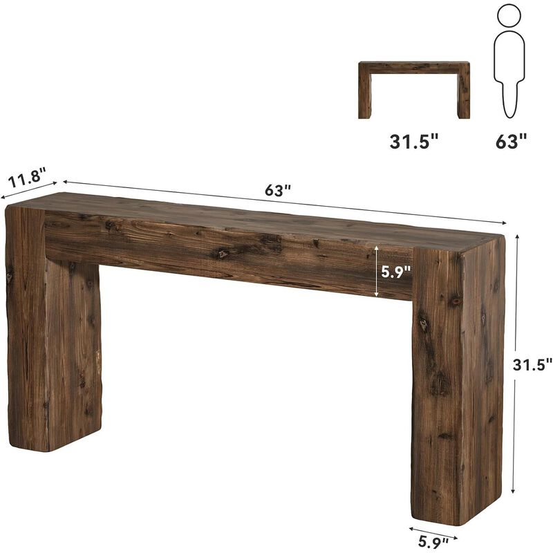 Tribesigns Farmhouse Wood Console Table image number 4