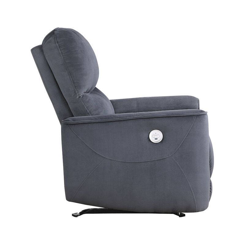 Lexicon Artem Velvet Power Rocker Reclining Chair