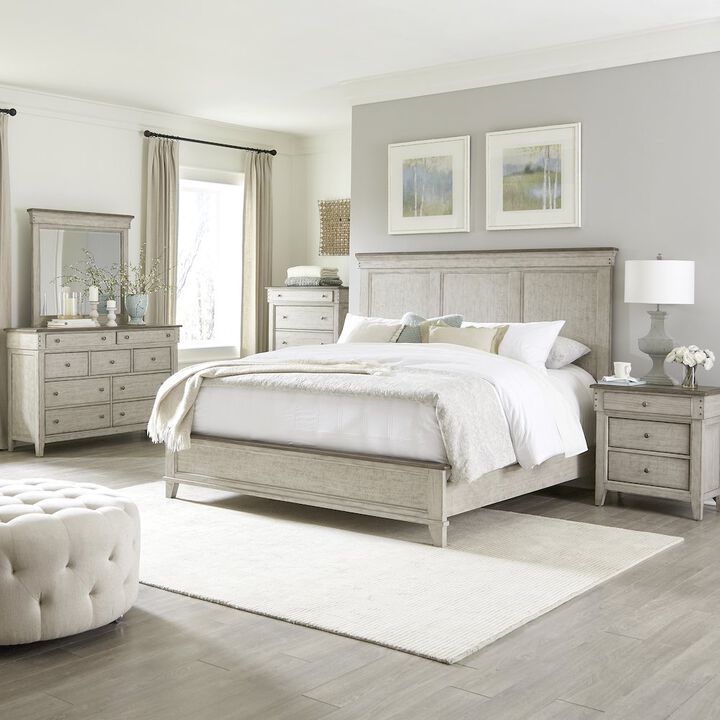 Liberty Furniture Ivy Hollow Queen Panel Bed, Dresser & Mirror, Chest, Night Stand