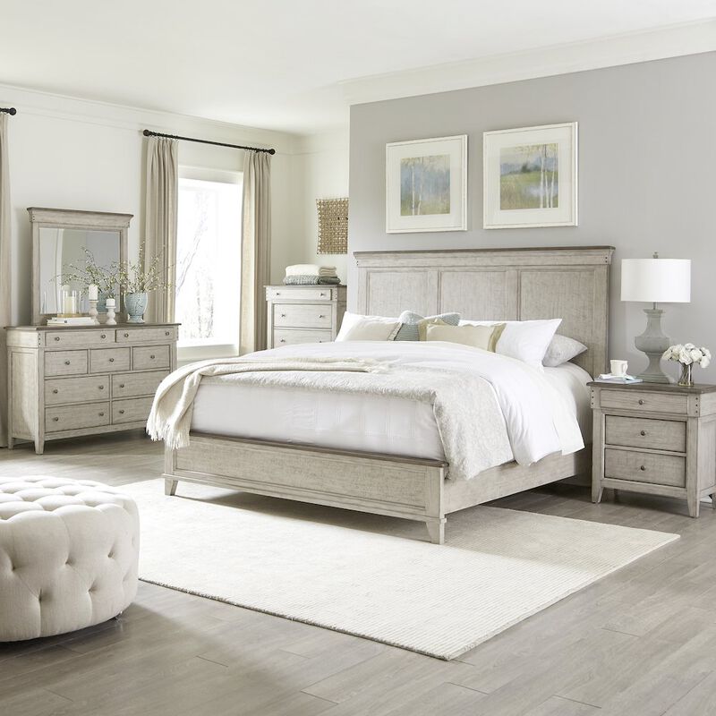 Liberty Furniture Ivy Hollow Queen Panel Bed, Dresser & Mirror, Chest, Night Stand image number 1