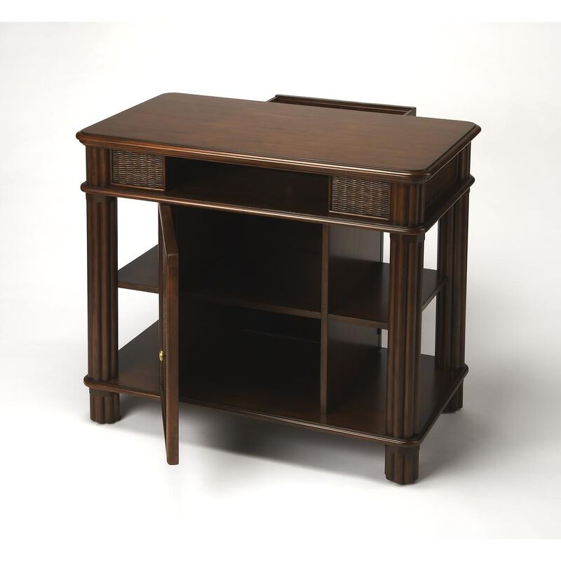 Butler Specialty Falmouth Rattan Kitchen Island, Dark Brown image number 1