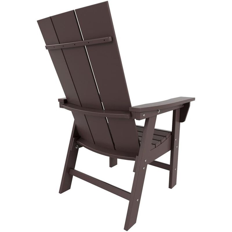 Costaelm Outdoor Adirondack Chair, HDPE Patio Balcony Chairs, Portside Seashell Nautical Curveback Adirondack Chair and Fire Pit