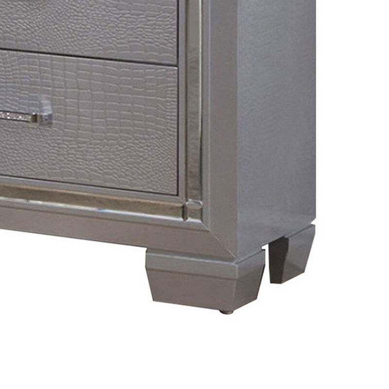 Queen Bedroom Set, Gray Wood, 2 Piece Set with Nightstand image number 6