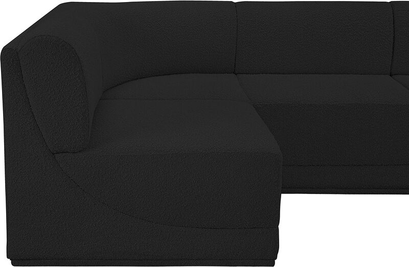 Meridian Furniture Ollie Black Boucle Fabric Modular Sectional image number 9