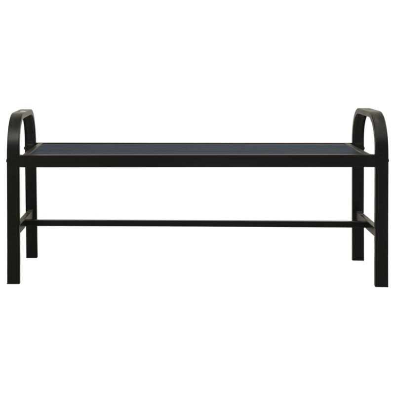 vidaXL Durable Patio Bench - Weather-Resistant & eco-Friendly Made of Steel and WPC, in Black', Suitable for Garden and Outdoor Use
