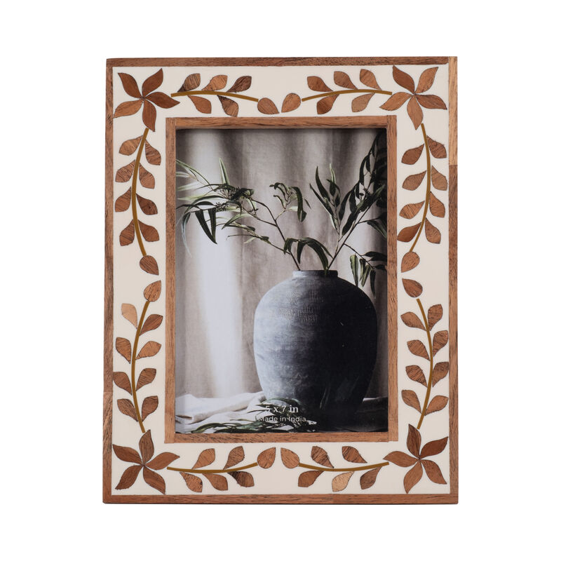 5x7 Wood Inlay Vine Frame image number 0