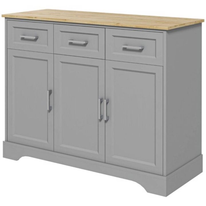Stylish Kitchen Cabinet with Storage Shelves and Doors for Pantry and Dining Organization