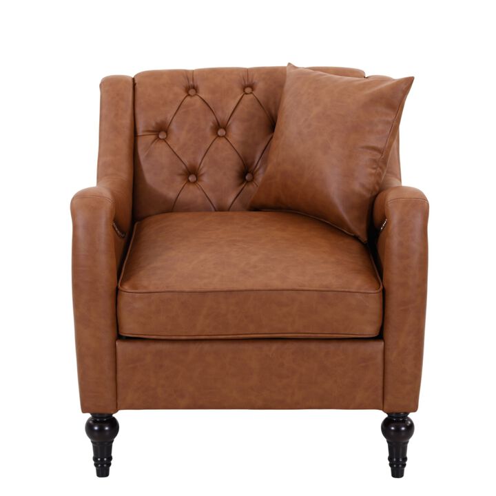 Feksno PU Leather Accent Chair