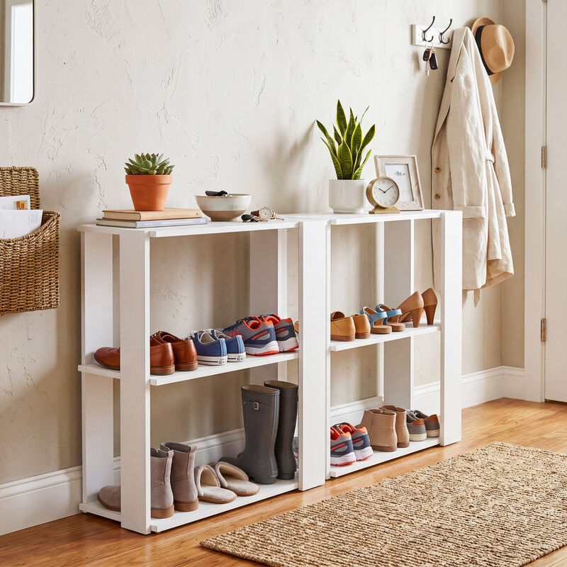 Modern 3-Tier Shoe Organizer Rack with Stackable Design image number 4