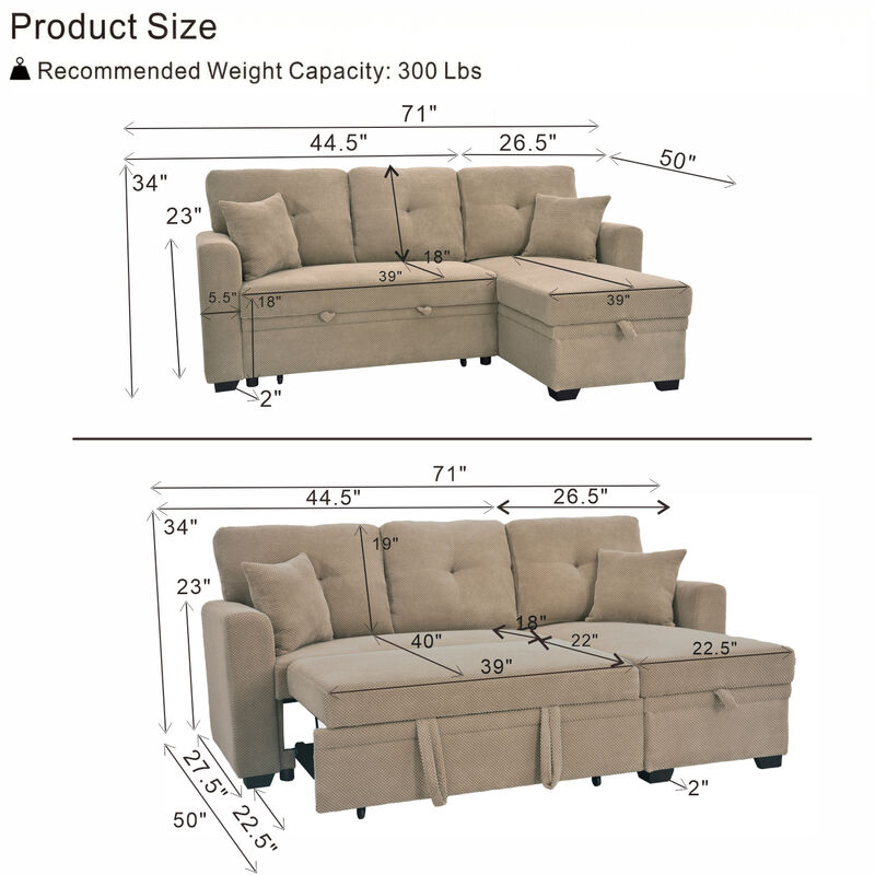 Ludfob Storage Sleeper Sofa image number 3