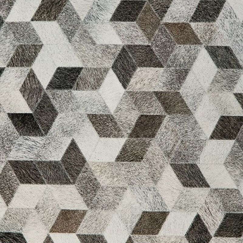 Ottoman Pouf, 18 Inch, Square, Brown and Gray Polyester Modern Style Design - Benzara