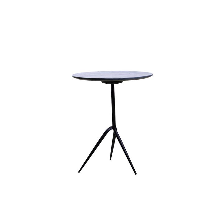 World Interiors Glacier 18 Accent Table with Lava Marble
