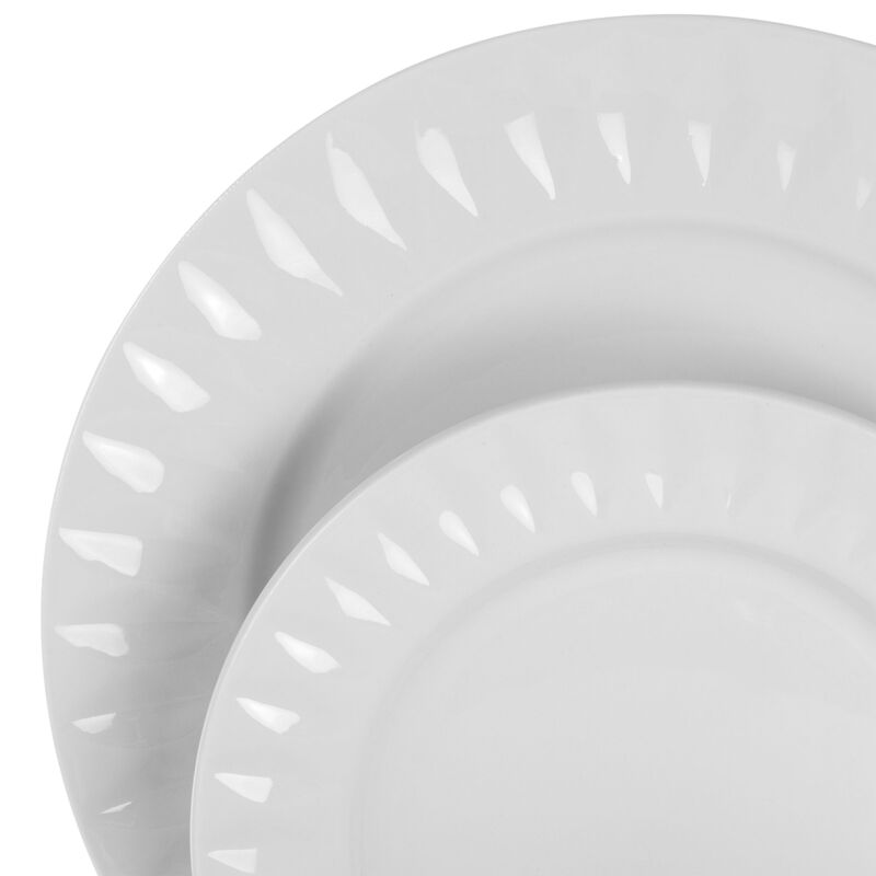 Elama Sienna 18 Piece Porcelain Dinnerware Set in White