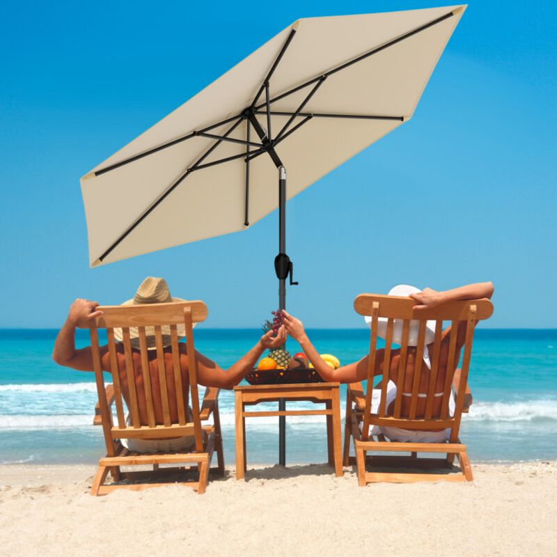 7.5 feet Outdoor Patio Heavy Duty Market Umbrella with Push Button Tilt image number 8