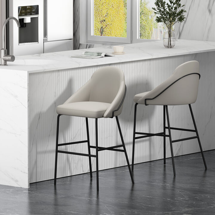 Gracie Barstools in Gray and Black (Set of 2)