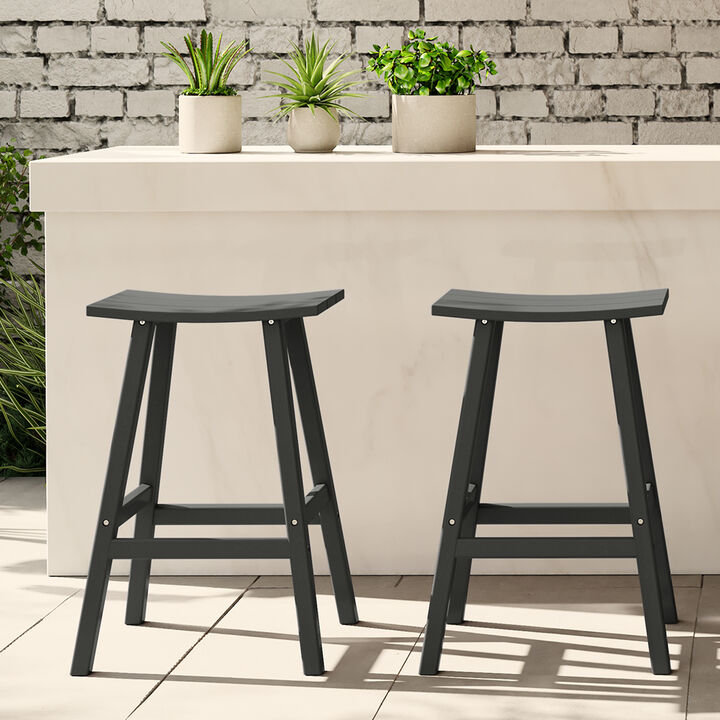WestinTrends 2 piece set of 29" height Outdoor / Patio Saddle bar stools