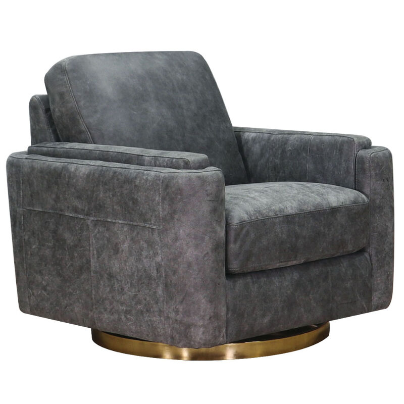 Elm Swivel Leather Chair