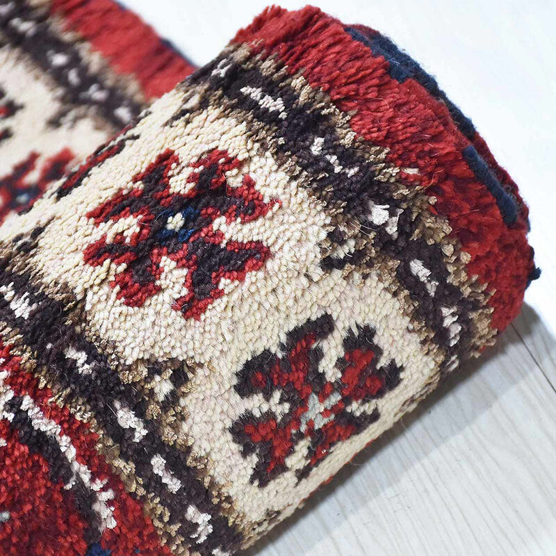 RUGSOTIC CARPETS HAND KNOTTED WOOL & SILK ECO-FRIENDLY ORIENTAL AREA RUGS  - Runner Shape, Classic Oriental Traditional , Low Pile Handmade Area Rugs (AF0116) image number 8