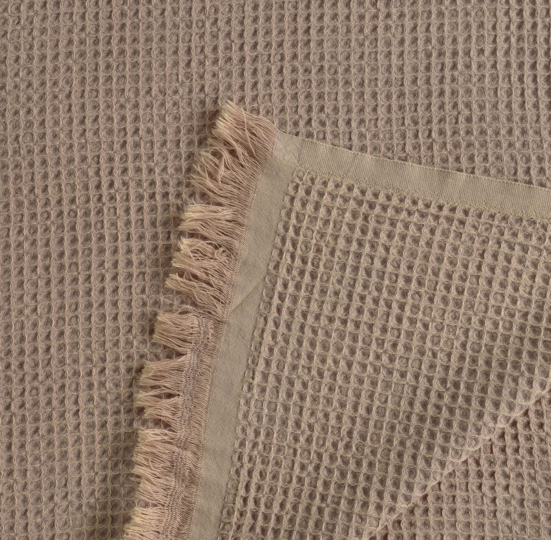 Textile Waffle Plain Cotton Queen Coverlet