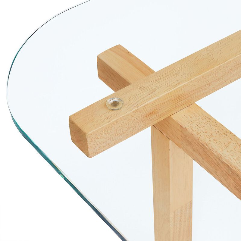 Isby 35 Inch Tempered Glass Coffee Table image number 5