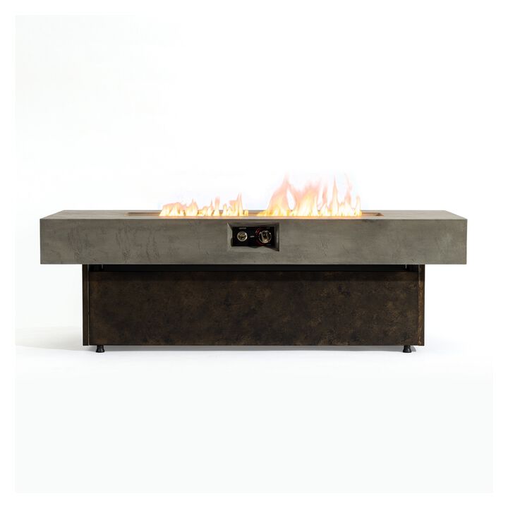Tabletop Propane Fire Pits, 56 x 23 in, 50,000 BTU outdoor firepit table, Suitable for Outdoor, Patio, Balcony, three height options