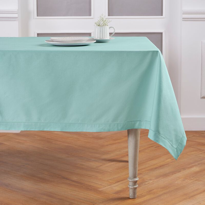 Solino Home Cotton Linen Hemstitch Tablecloth &ndash; Handcrafted, Machine Washable, Perfect for Holiday and Everyday Dining