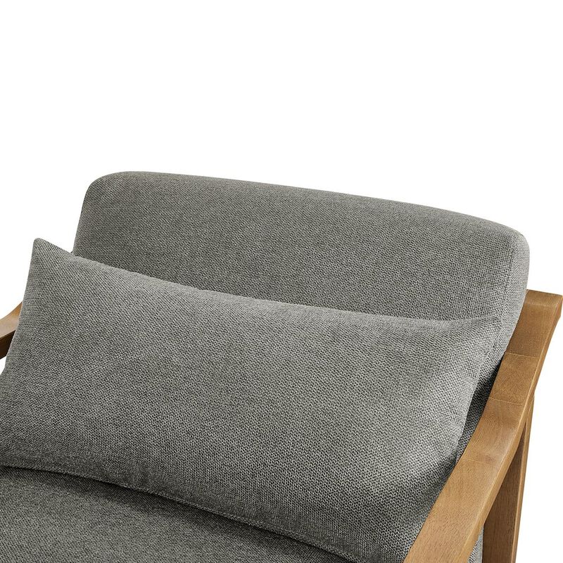 Rayn Wood Arm Accent Chair with Lumbar Pillow
