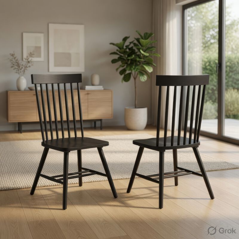 Andy Dining Side Chair Set of 2, Windsor Spindle Back image number 8
