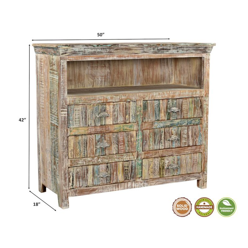 Taran Designs Prescott 6-drawer Solid Wood Media Chest