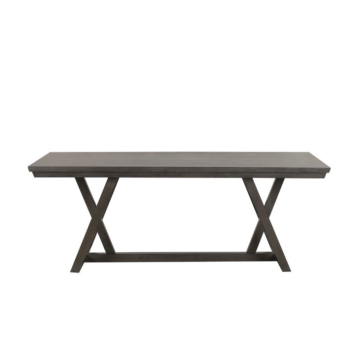 Ghy Dining Table, Brown Solid Acacia Wood, Rectangular 80 Inch Top - Benzara
