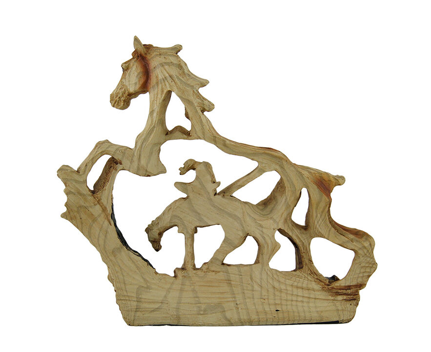 Trail's End Decorative Faux Carved Wood Look Statue 7 in.