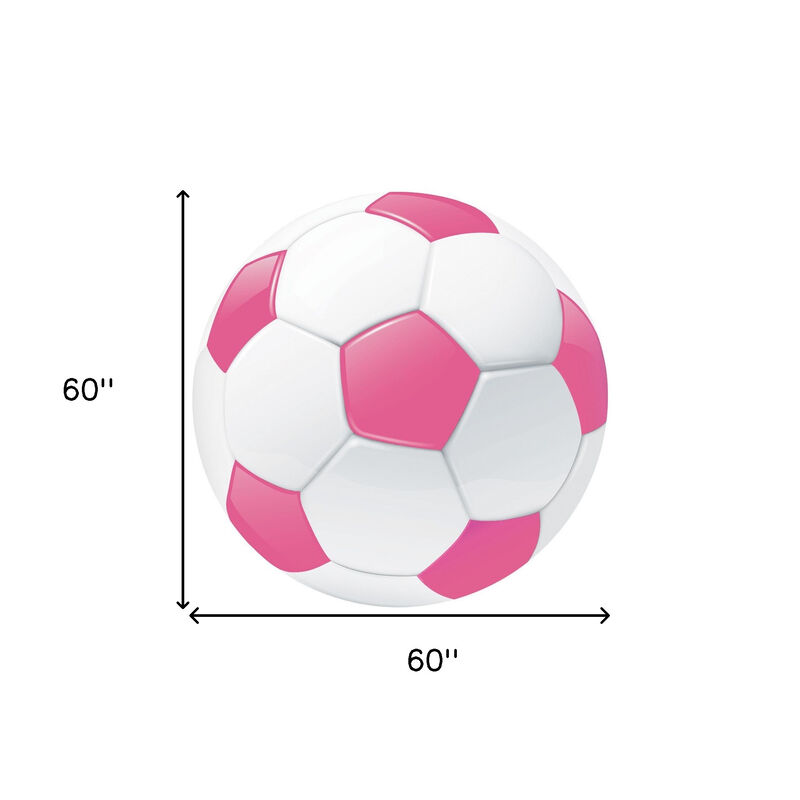 HomeRoots Soccer Youthful Washable Round Rug image number 3