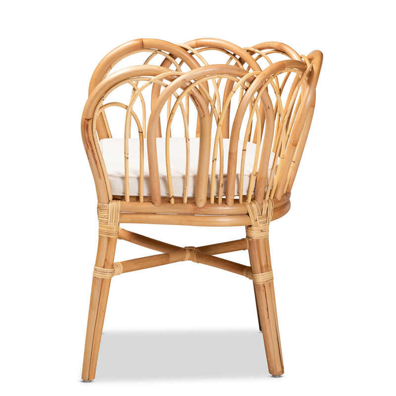 Baxton Studio Melody Modern and Contemporary Natural Finished Rattan Dining Chair
