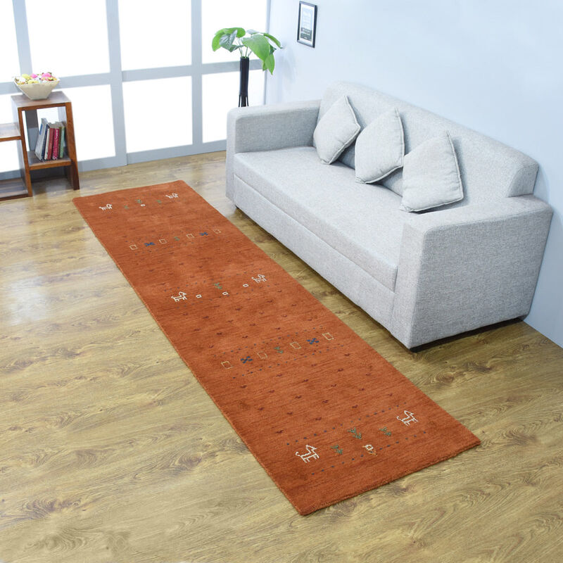 RUGSOTIC CARPETS HAND KNOTTED LOOM WOOL ECO-FRIENDLY AREA RUGS  - Runner, Contemporary Modern Design, High Pile Thick Handmade Anti Skid Rugs for Living Room (L00585) image number 1