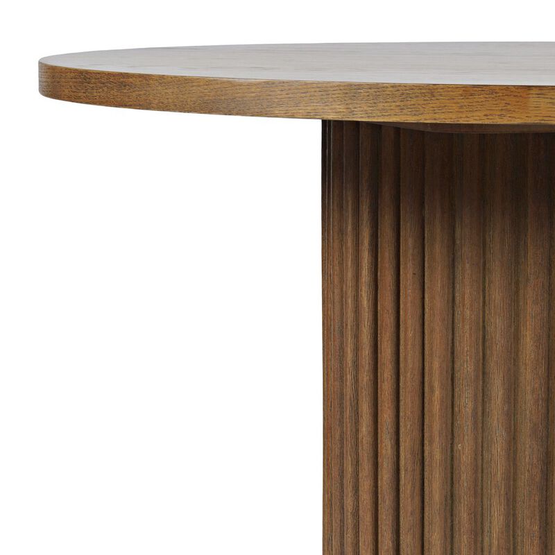 Jofran Auden 48 Round Mid-Century Modern Fluted Pedestal Base Dining Table
