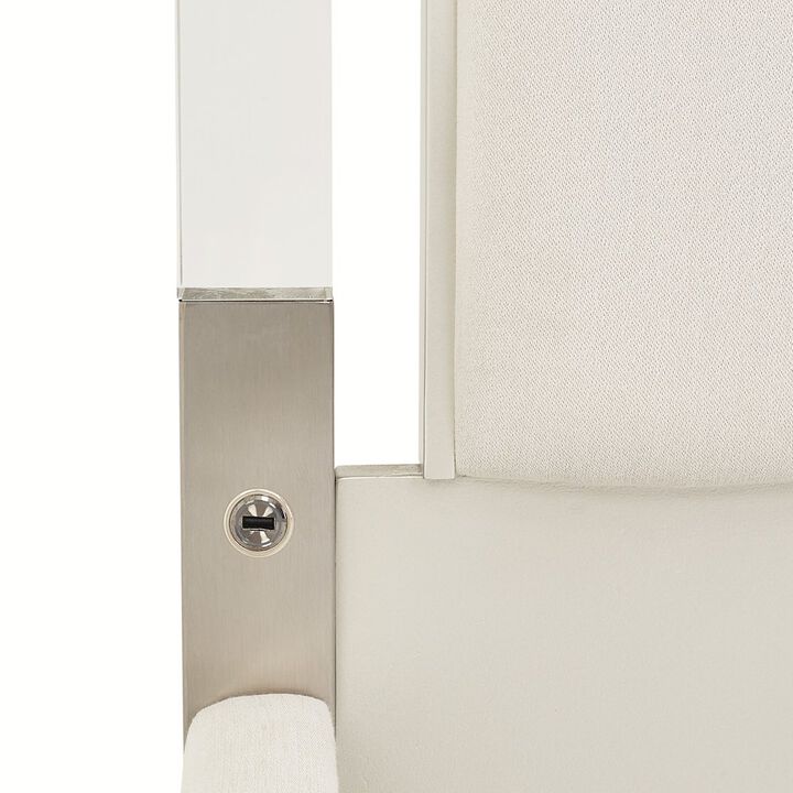 Michael Amini Penthouse Eastern King Short Panel Bed - Ash Gray